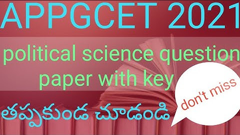 appgcet 2021 political science question paper by surya sunrises|appgcet political science|appgcet