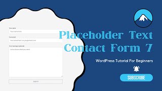 HOW TO ADD PLACEHOLDER TEXT IN CONTACT FORM 7 WORDPRESS PLUGIN Beginners Tutorial