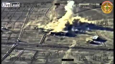 Colored Footage for Iraqi Drones Blasting Terrorist ISIS in Tikirt
