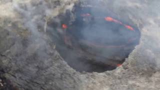 Lava lake in Puu Oo crater, March 4, 2017