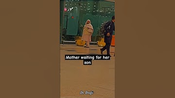Mother waiting for her son 🥲 #mother #motherslove #moments #son #emotional #airportmoments #yt