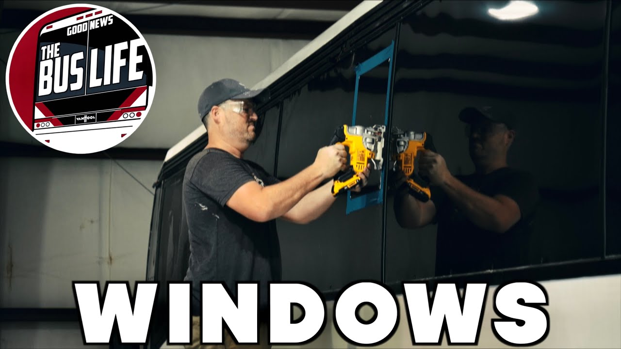 Installing Euro RV Windows & Skylights in our Bus Conversion! - YouTube