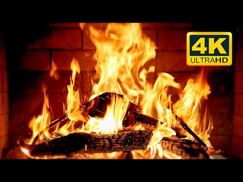 🔥 FIREPLACE Ultra HD 4K. Fireplace with Crackling Fire Sounds. Christmas Fireplace Ambience