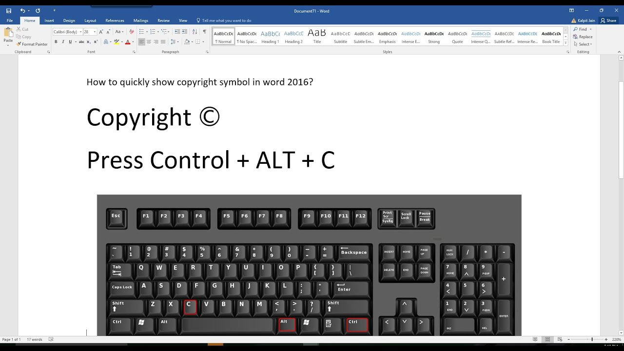 How to quickly type copyright symbol in word 26? @office26 #microsoftword