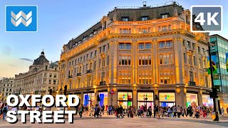 [4K] Oxford Street in London England 🇬🇧 Walking Tour & Travel Guide 🎧 Binaural City Sound