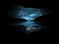 Relax to Heavy Ocean Rainstorm and Thunder Sounds and Fall Asleep | Dimmed Screen Rain Sounds