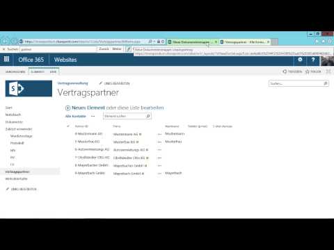 Office 365: SharePoint-Anwendungsfälle Tutorial: Vertragspartner verwalten |video2brain.com