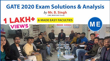 GATE 2020 Detailed Analysis | ME | by Mr. B. Singh (CMD MADE EASY) and Senior Faculty Members