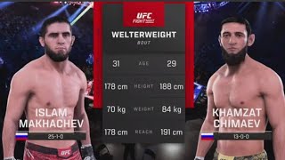 UFC 5 Islam Makhachev Vs Khamzat Chimaev - Awesome #UFC Welterweight Fight English Commentary PS5
