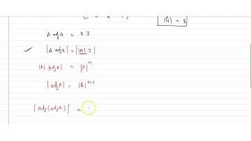If `A` is a square matrix such that `A(adjA)=[(4,0,0),(0,4,0),(0,0,4)],` then `=(|adj(adjA)|)/(2|adj