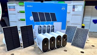 Super simple, completely SOLAR home security system. AOSU 2k Solar Camera System.