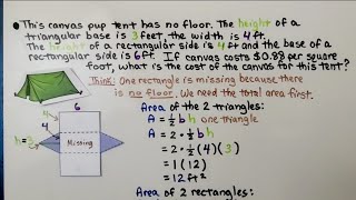 6th Grade Math 15.1c, Surface Area of a Prism, Using Nets Wealth