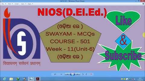 Solved MCQ(SWAYAM), COURSE - 501, UNIT - 6 (IN ODIA)