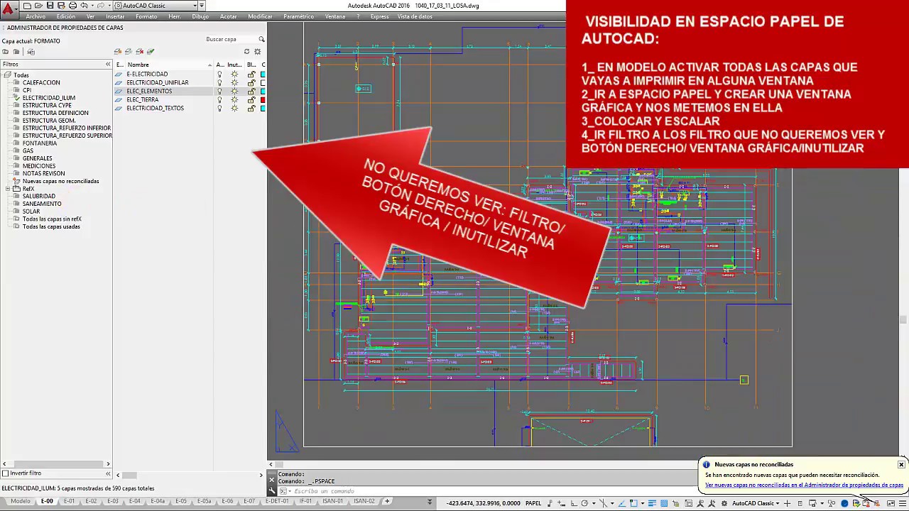 VISIBILIDAD EN ESPACIO PAPEL DE AUTOCAD - YouTube