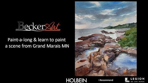 Paint-a-long of Lake Superior in  Grand Marais with Watercolor and Gouache