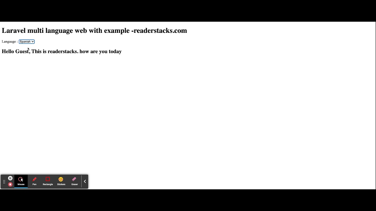 Laravel Language Translation Example Readerstacks.com - YouTube