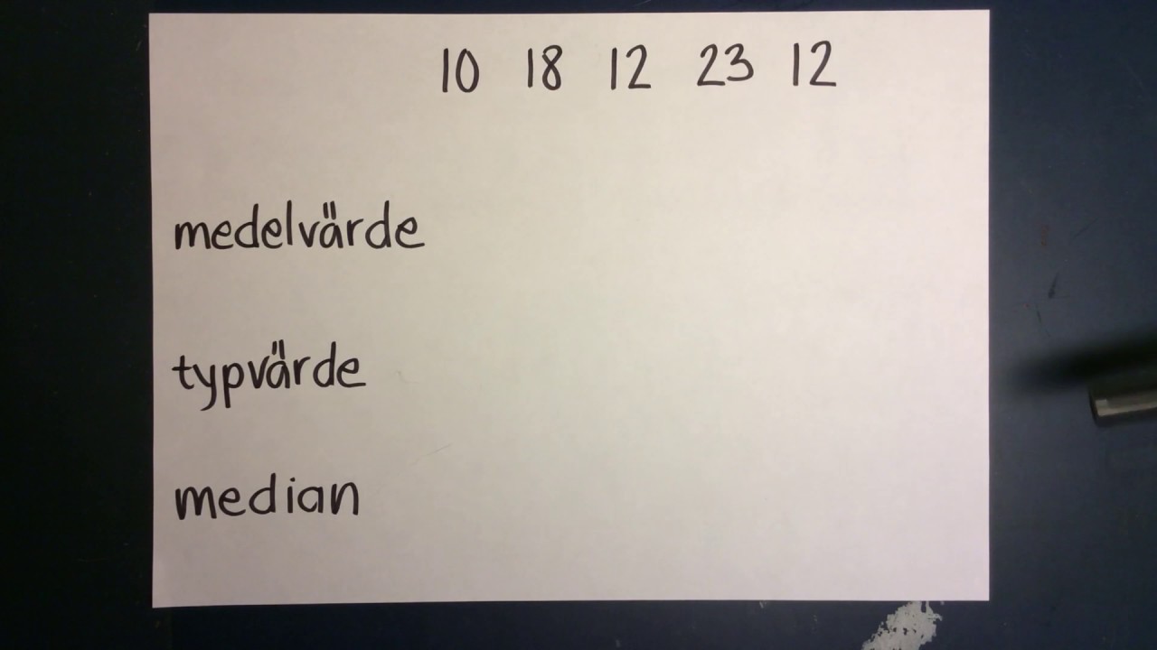 Medelvärde, typvärde, median