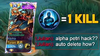 ALPHA PETRIFY = AUTO KILL! THEY THINK I'M USING CHEAT ( most recommended build and emblem )