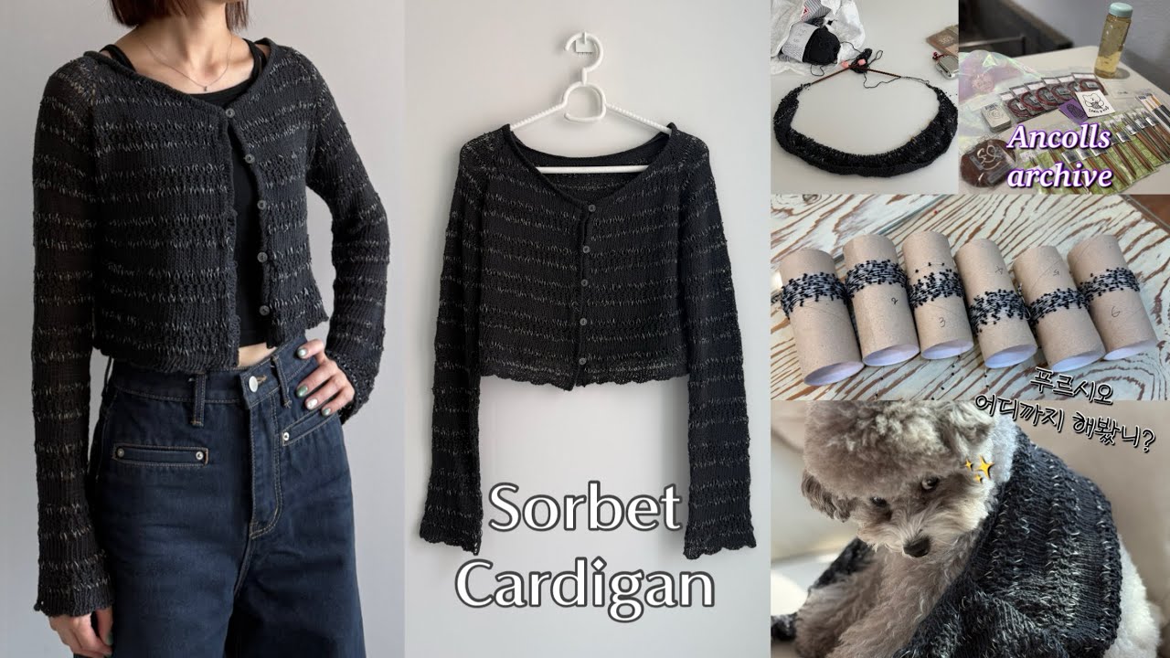 knitting vlog 뜨개로그ㅣ소르베가디건🍧 앵콜스 아카이브ㅣ푸르시오를 어디까지 했던가