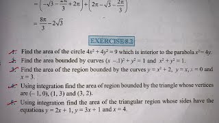 EX 8.2 Q1 TO Q7 SOLUTIONS OF APPLICATION OF INTEGRALS NCERT CHAPTER 8 CLASS 12th
