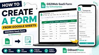 Create a Professional Form From Google Sheets in Minutes | GS2Web Form