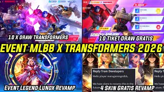 EVENT MLBB X TRANSFORMERS ! SKIN LEGEND LUNOX DRAW REVAMP ! SKIN LUCKY BOX REVAMP DLL