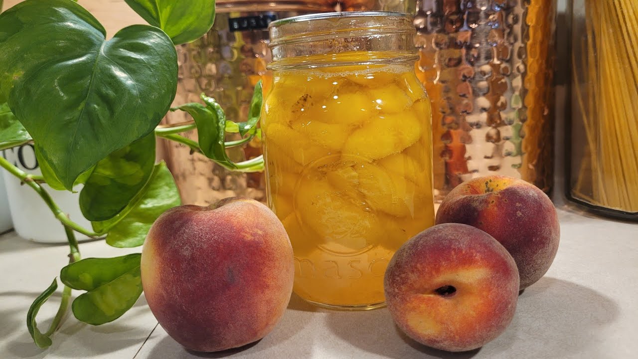 Peaches in Simple Syrup Recipe and Tutorial | Water Bath Canning