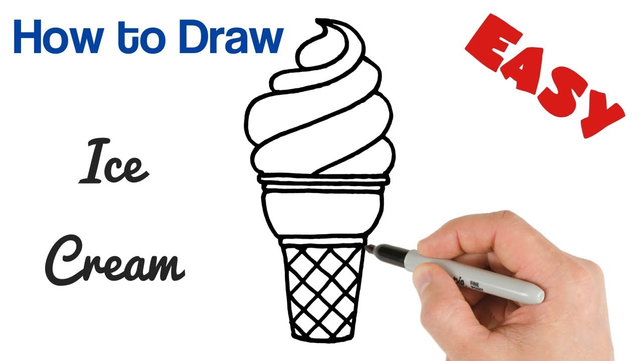 How To Draw Ice Cream Easy Drawing For Kids Youtube