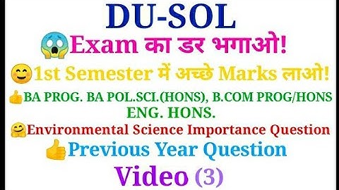sol cbcs ba programme 2019 20! evs subject in b.com! BA Prog/pol.sci(H), ect!how to study evs in du