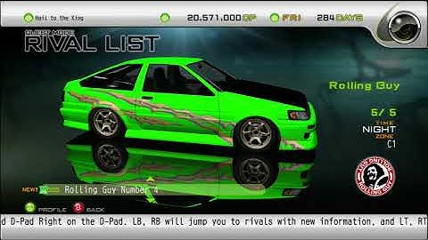 IMPORT TUNER CHALLENGE   XBOX 360   Video   001 of 055   RIVAL LIST   ROLLING GUY