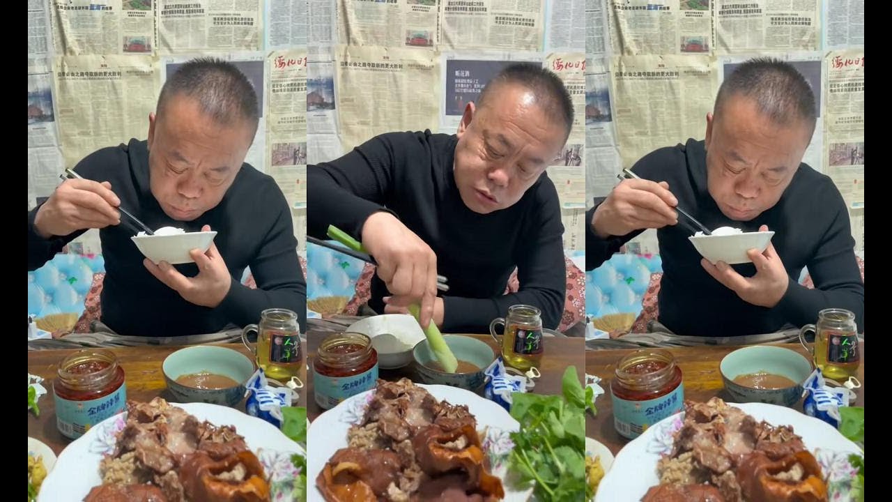 Rural Life in Northeast China: Enjoying Lamb Head Meat Toda - YouTube