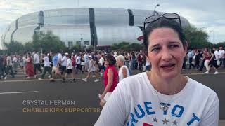 Thousands gather at Arizona stadium to mourn Charlie Kirk