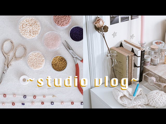 studio vlog | jewelry-making & crochet!