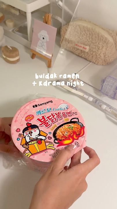 trying buldak ramen for the first time ⁓ 🍜 #buldak #ramen #asmr #kdrama #kdramalovers