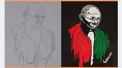 Gandhi Jayanti Drawing/ Mahatma Gandhi drawing for beginners