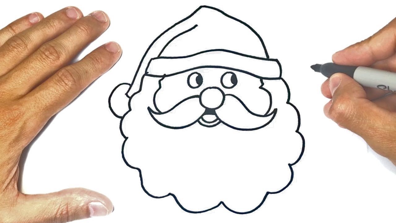 How to draw a Santa Claus Face Step by Step | Easy drawings - YouTube