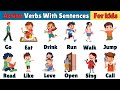Action Verbs with Sentences | Learning Simple English Sentences | English Practice for Kids