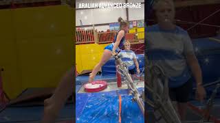 Araliah Advanced Bronze working on bars #gymnastics #bronze #advanced #bars #gymnast #maryland #gym