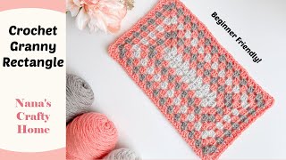 Crochet Granny Rectangle Pattern - Easy and great for blankets!