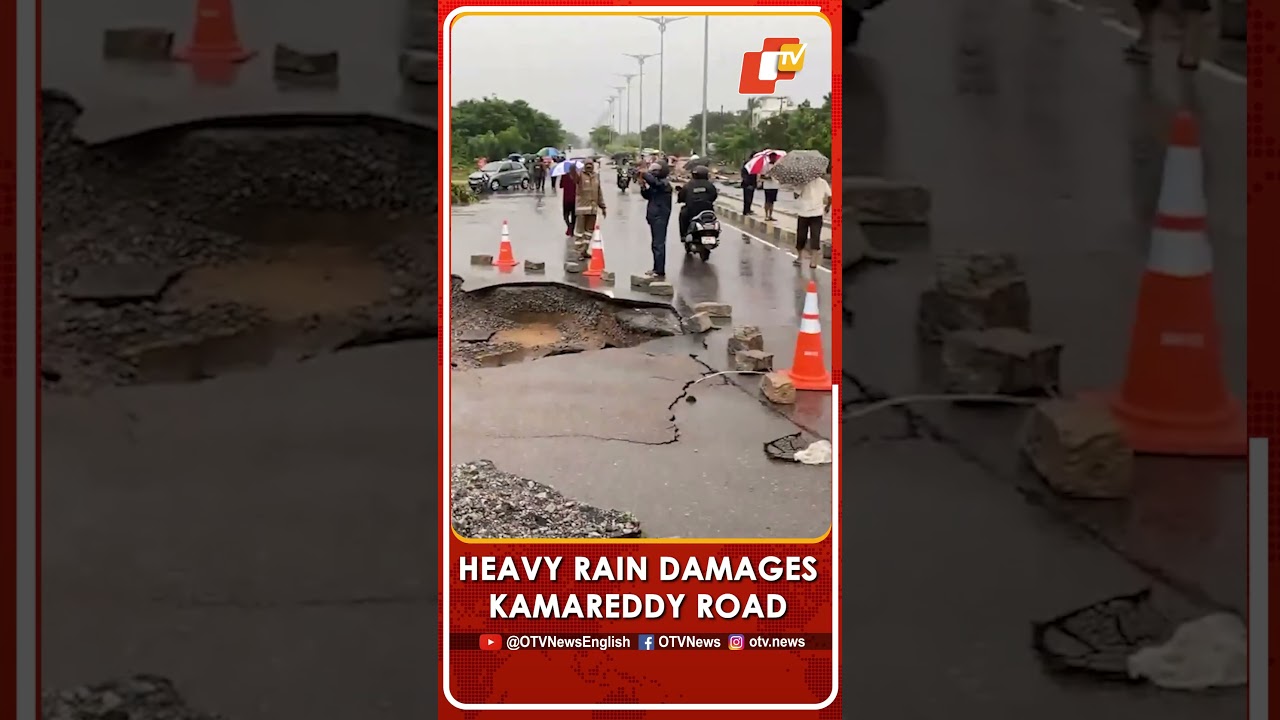 Telangana: Portion Of Road Washed Away In Kamareddy Following Heavy Rainfall