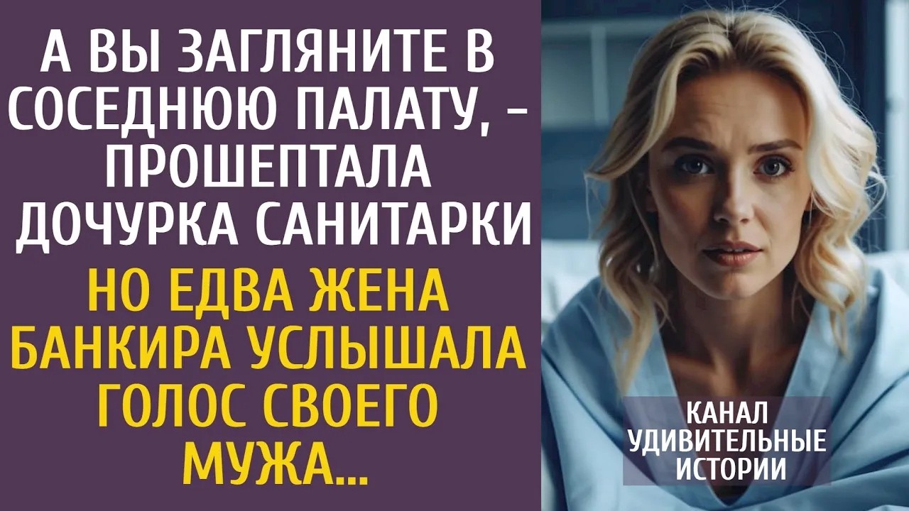 А вы загляните в соседнюю палату,   прошептала дочурка санитарки… Но едва жена банкира услышала