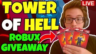 Tower Of Hell Live Robux Giveaway Playing With Viewers Roblox Piggy Later Youtube - robux giveaways live
