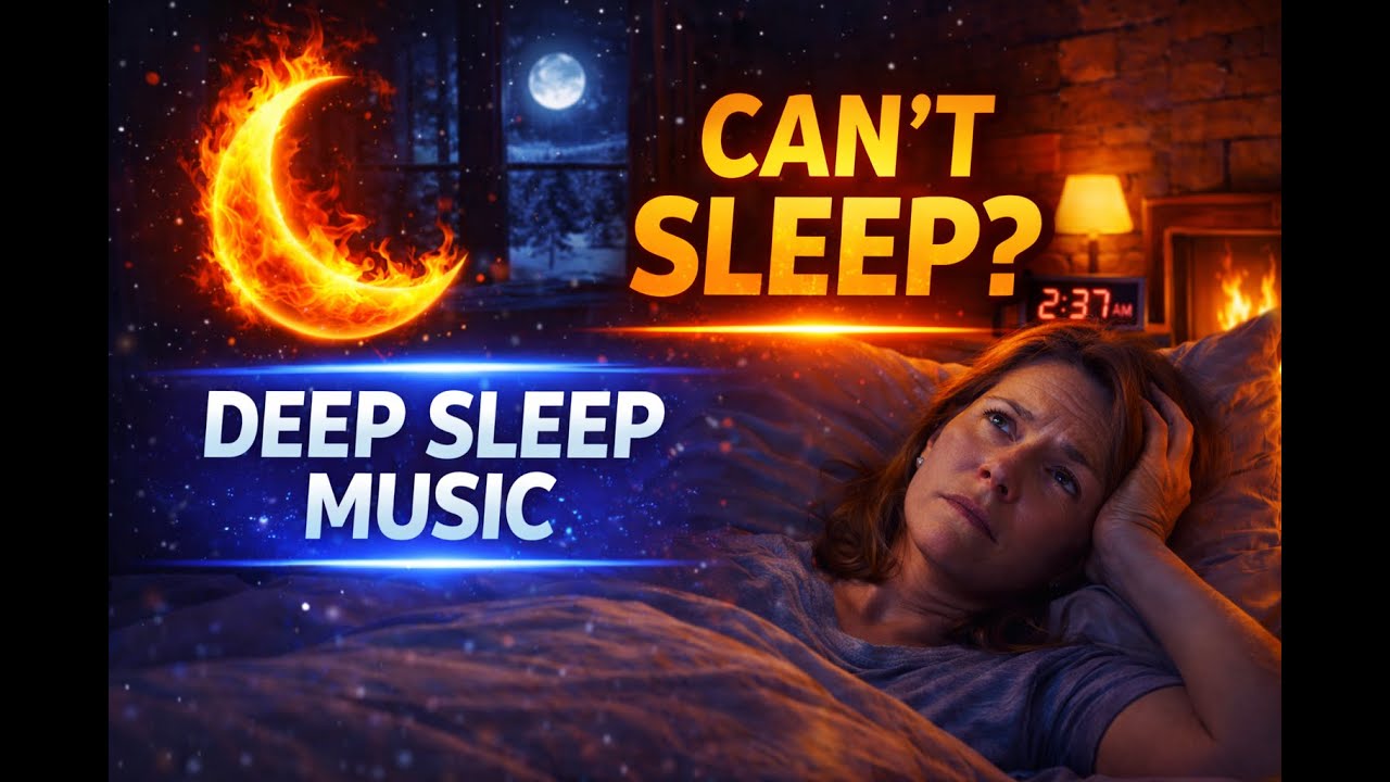 Sleep Music for Deep Sleep 🌙🔥 Cozy Winter Cabin Fireplace