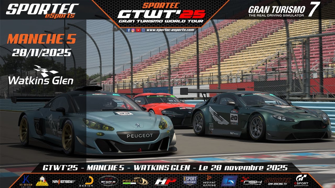 [Live][GT7]|GTWT'25 by Sportec|Manche 5|Watkins Glen|Salon GT2| - YouTube