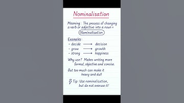 Nominalisation in English Grammar | Easy Explanation