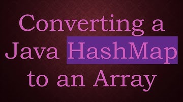 Converting a Java HashMap to an Array