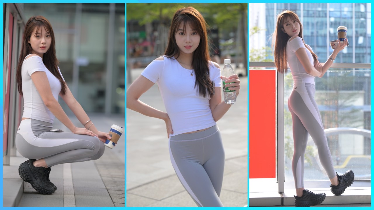 雨后看见彩虹  🌈（model  柒柒 ）  瑜伽裤  4K高清 魔镜街拍 china model street photography