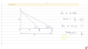 The angle of elevations of the top of a tower, as seen from two points A and B situated in the ...