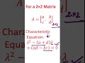Characteristic Equation of a 2×2 Matrix | Shortcut Method# #btechmaths #mathsshorts #maths
