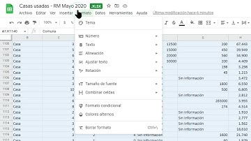 Formato de Tabla en Google Sheets